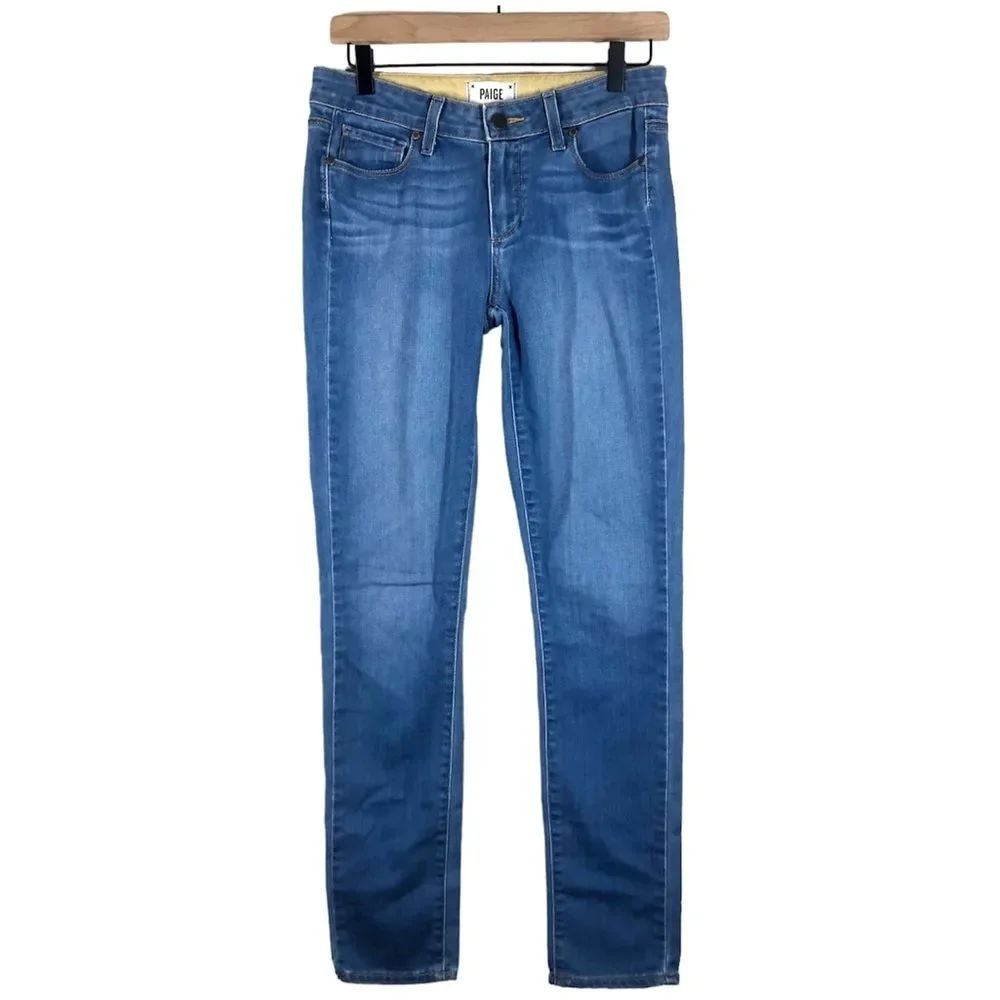 Paige Skyline Skinny Jeans Halstead Light Wash Stretch Denim Size 28